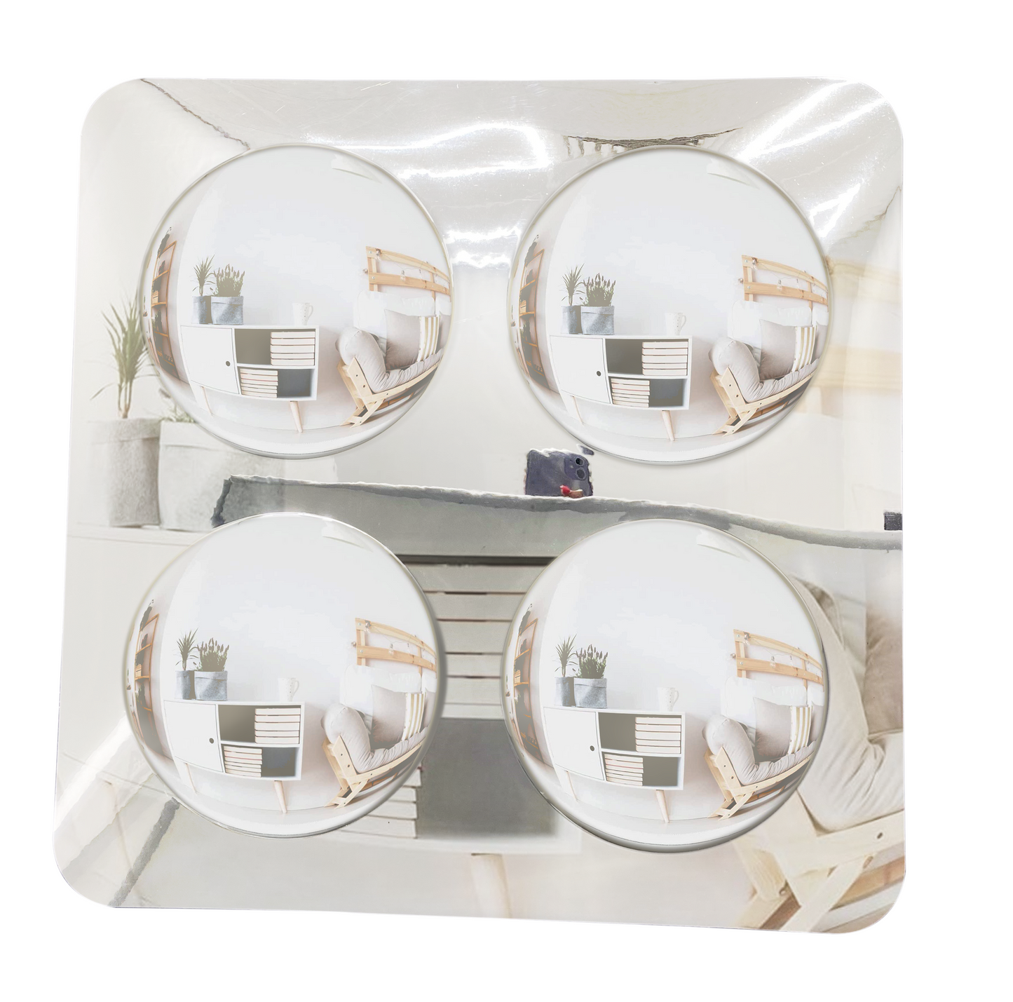 ASSORTED CONVEX MIRRORS -4 PCS