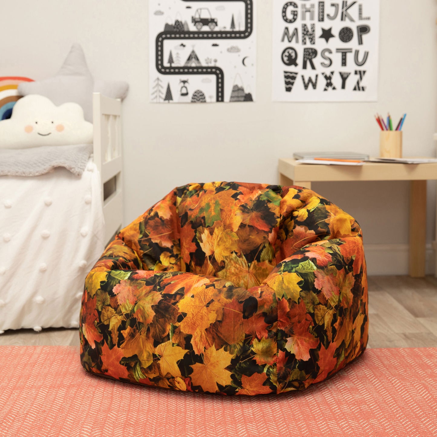 Nature Autumn Leaves Print Bean Bag - SENsory Toys4U