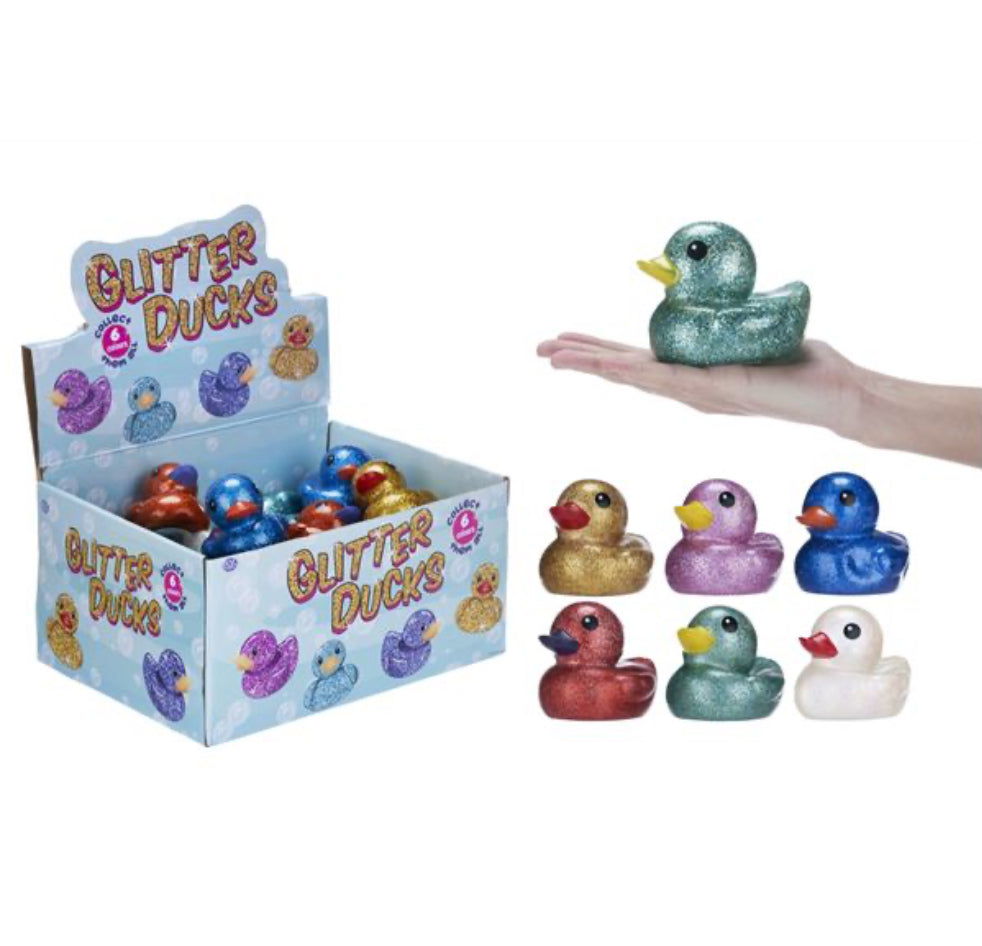 10CM GLITTERED DUCK 6 ASST