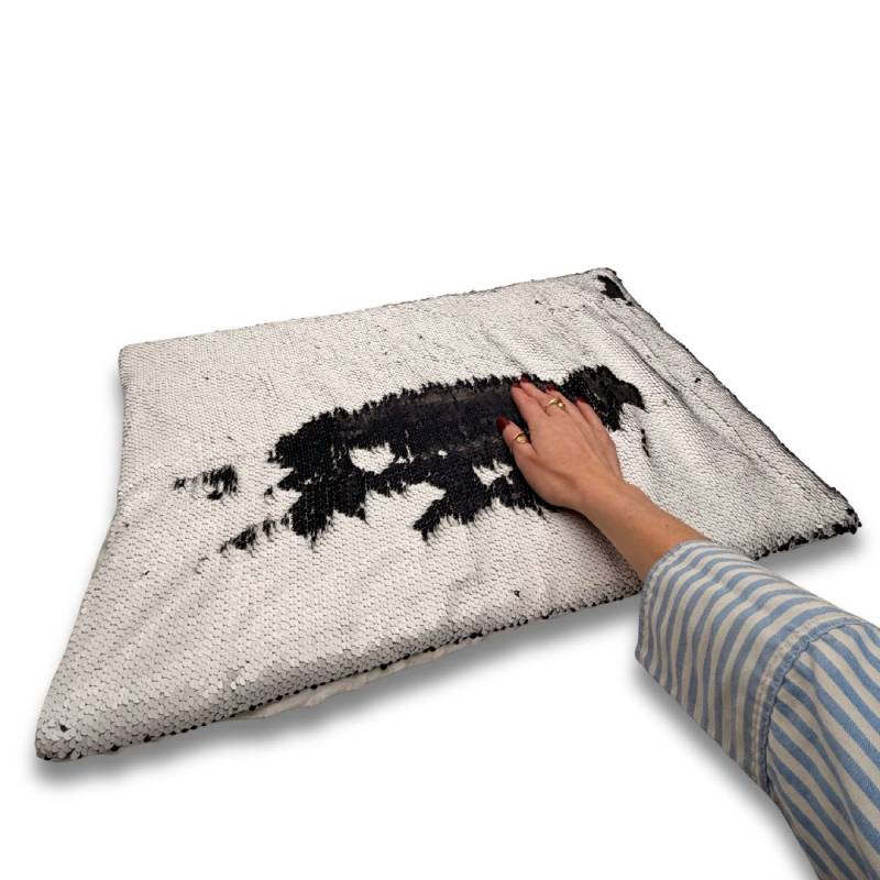 3kg Weighted Sequin Lap Pad – Black and white