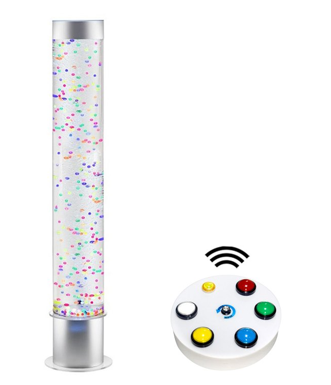 Bubble Tube Tank Tower with Colourful Balls For Sensory Rooms – 100cm With Remote Button Controller - SENsory Toys4U
