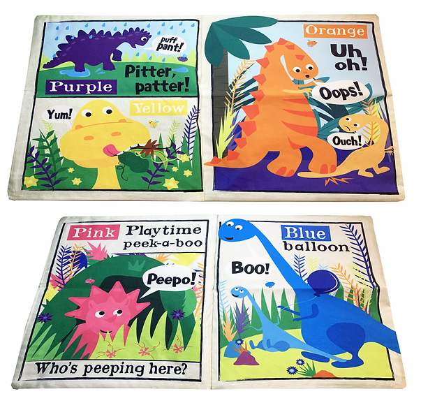 Nursery Times Crinkly Newspaper - Rainbow Dinosaurs - SENsory Toys4U