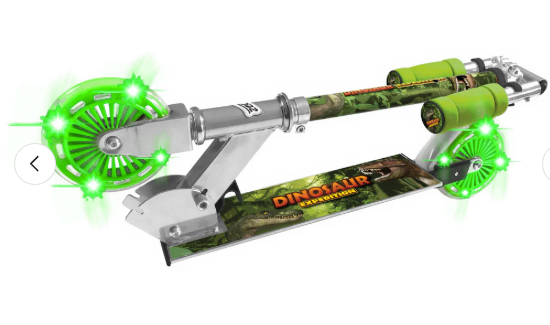 DINOSAUR EXPEDITION SCOOTER WITH LIGHT UP WHEELS