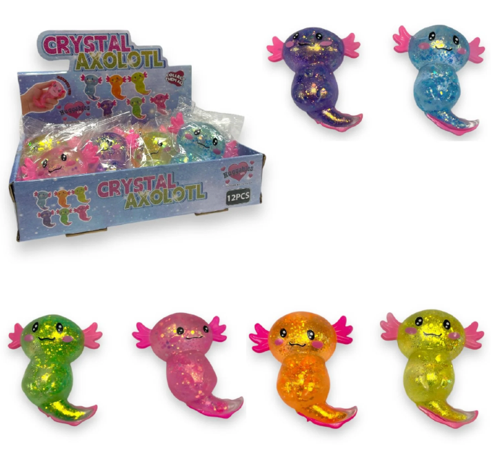 Crystal Axolotl Squishie Sugar Slow Release 10cm - SENsory Toys4U