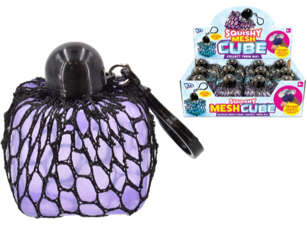 Squishy Mesh Cube With Keyring