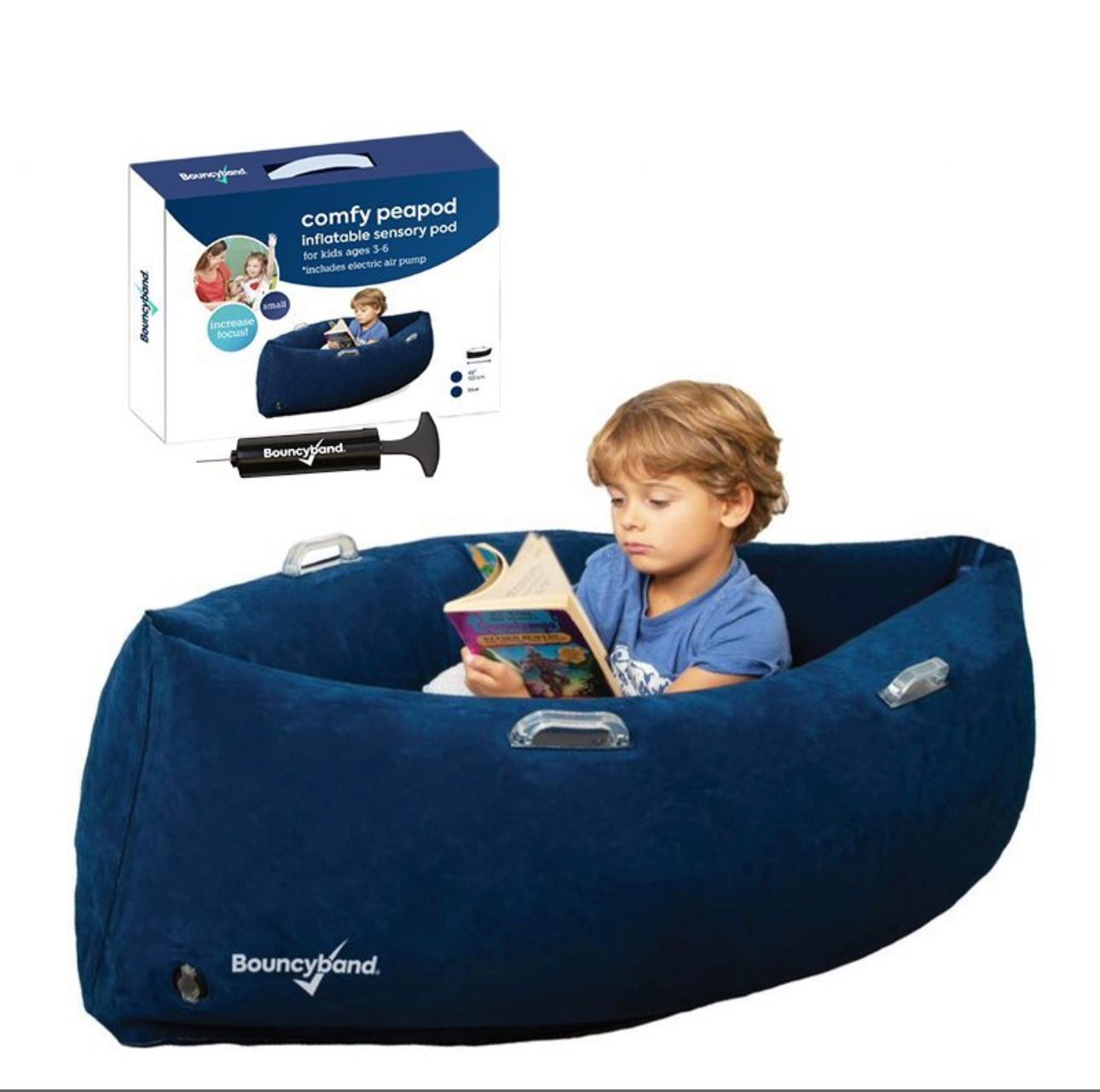 Hugging Inflatable Peapod Sensory Hug Canoe 1.2mtr/Blue - SENsory Toys4U