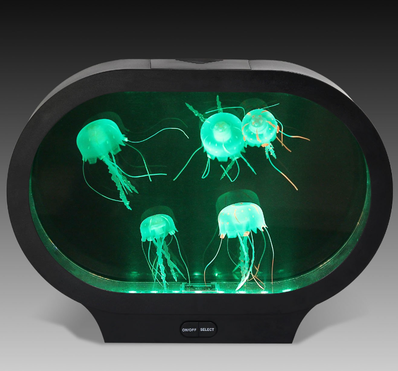 Oval Jellyfish Tank with LED Lights & Fake Jellyfish Relaxing Mood Lamp - SENsory Toys4U