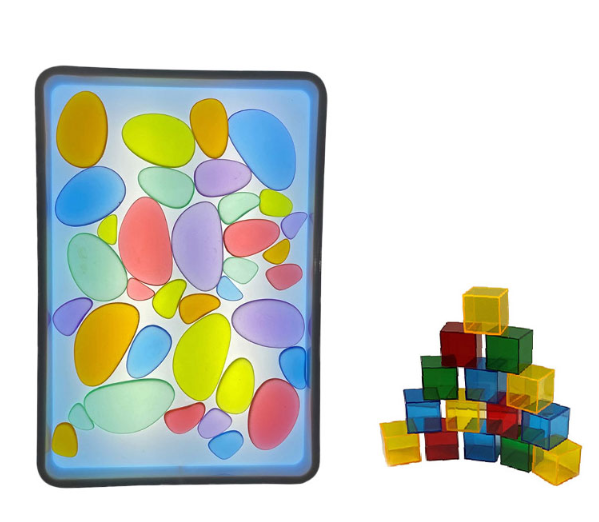 Light Up Board Panel 47cm with 70 Translucent Tactile Fidget Accessories - SENsory Toys4U
