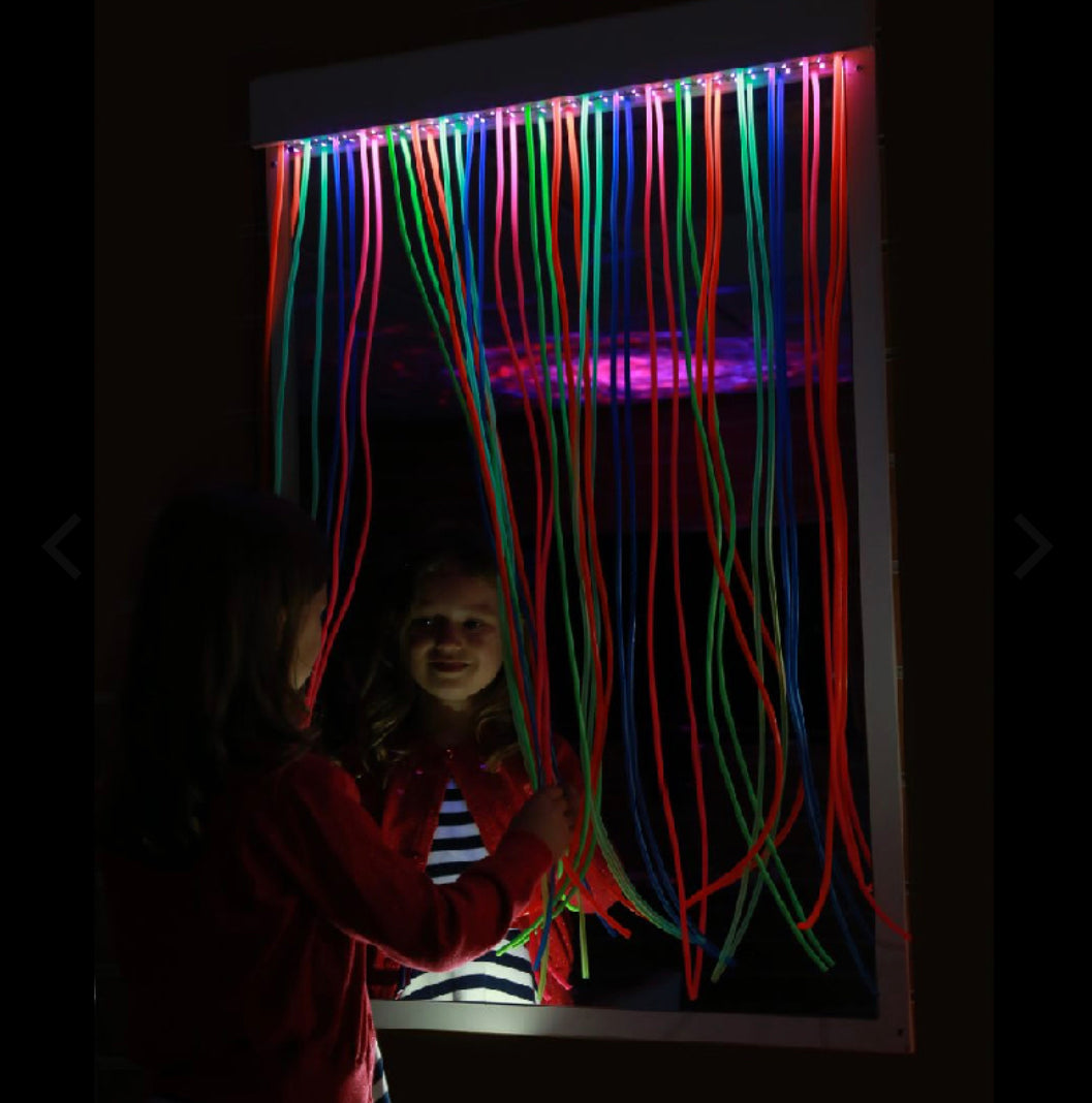 UV Mirror with Strands – 100 x 70cm Includes UV light Stip - SENsory Toys4U