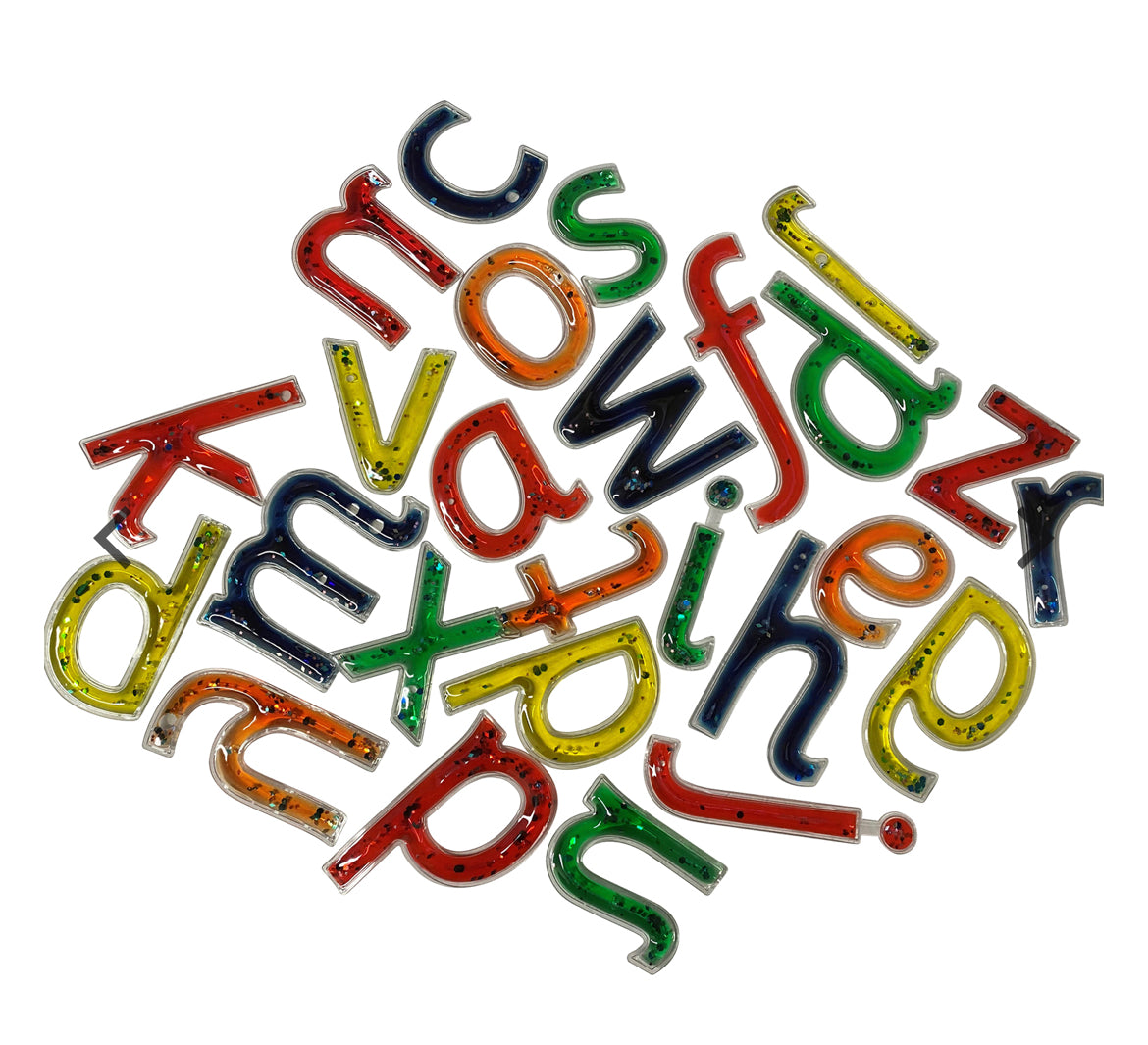 Squidgy Sparkle Transparent Gel Letters - SENsory Toys4U
