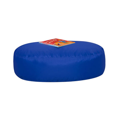Blue Two-Seater Oval Bean Bag Seat, Back Support, Activity Seat | Dimensions: 50(W) x 80(L) x 20cm(H)