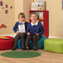 Lime Two-Seater Bean Bag Oval Seat | Back Support | Stackable Design Activity Seat | Dimensions: 50cm(W) x 80cm(L) x 20cm(H)