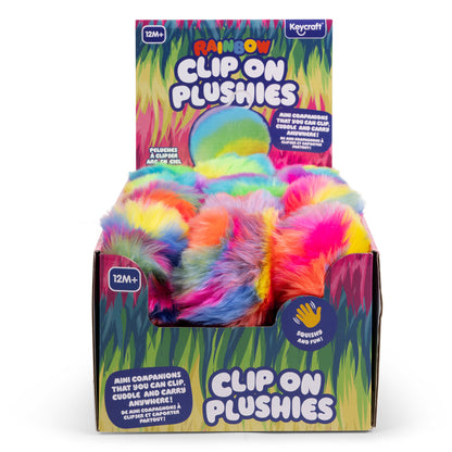 Rainbow Fluff Clip & Cuddle Plush Keyring