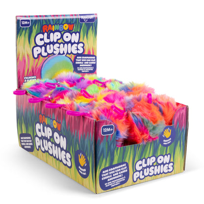 Rainbow Fluff Clip & Cuddle Plush Keyring
