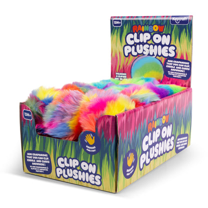 Rainbow Fluff Clip & Cuddle Plush Keyring
