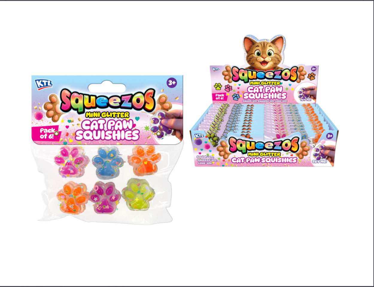 6pc Squishy Mini Cat Paws