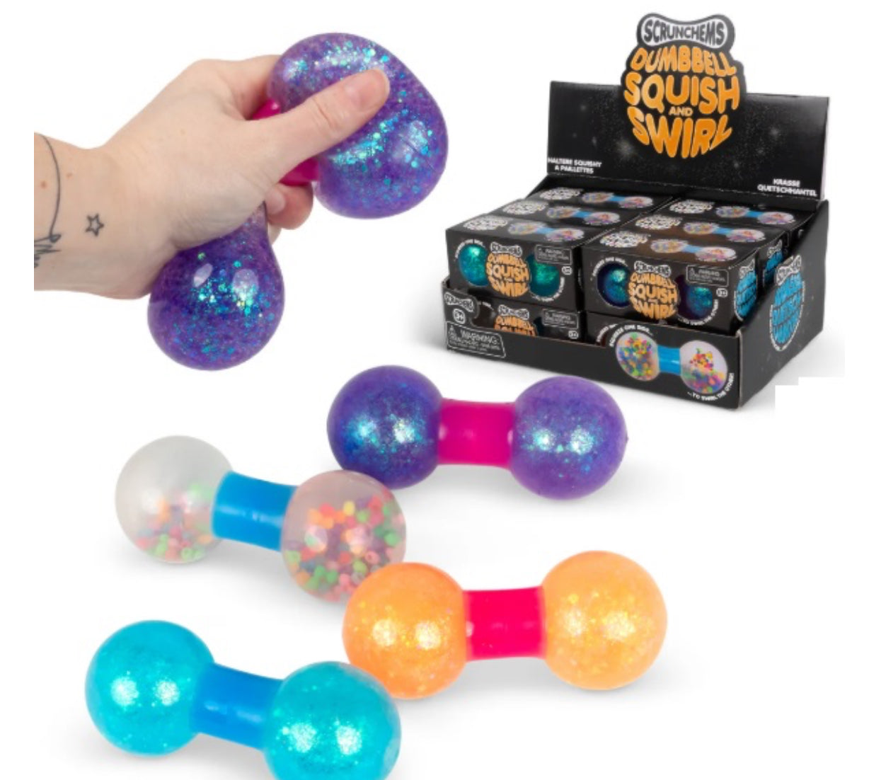 SCRUNCHEMS DUMBELL SQUISH AND SWIRL