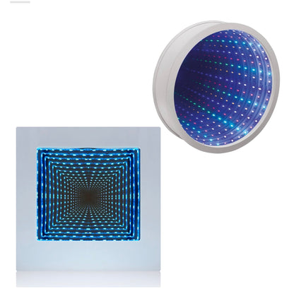 22cm Sensory Light LED Infinity Mirror Tunnel Light Lamp and 23cm Infinity Mirror Calming Visual Effect
