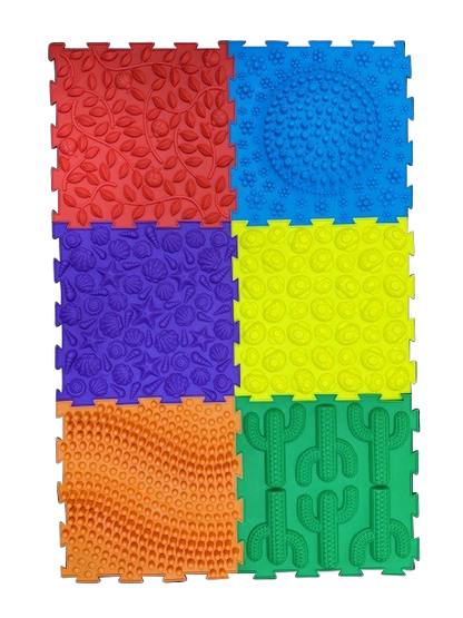 Massage Puzzle Floor Tiles – Bright Colours - SENsory Toys4U