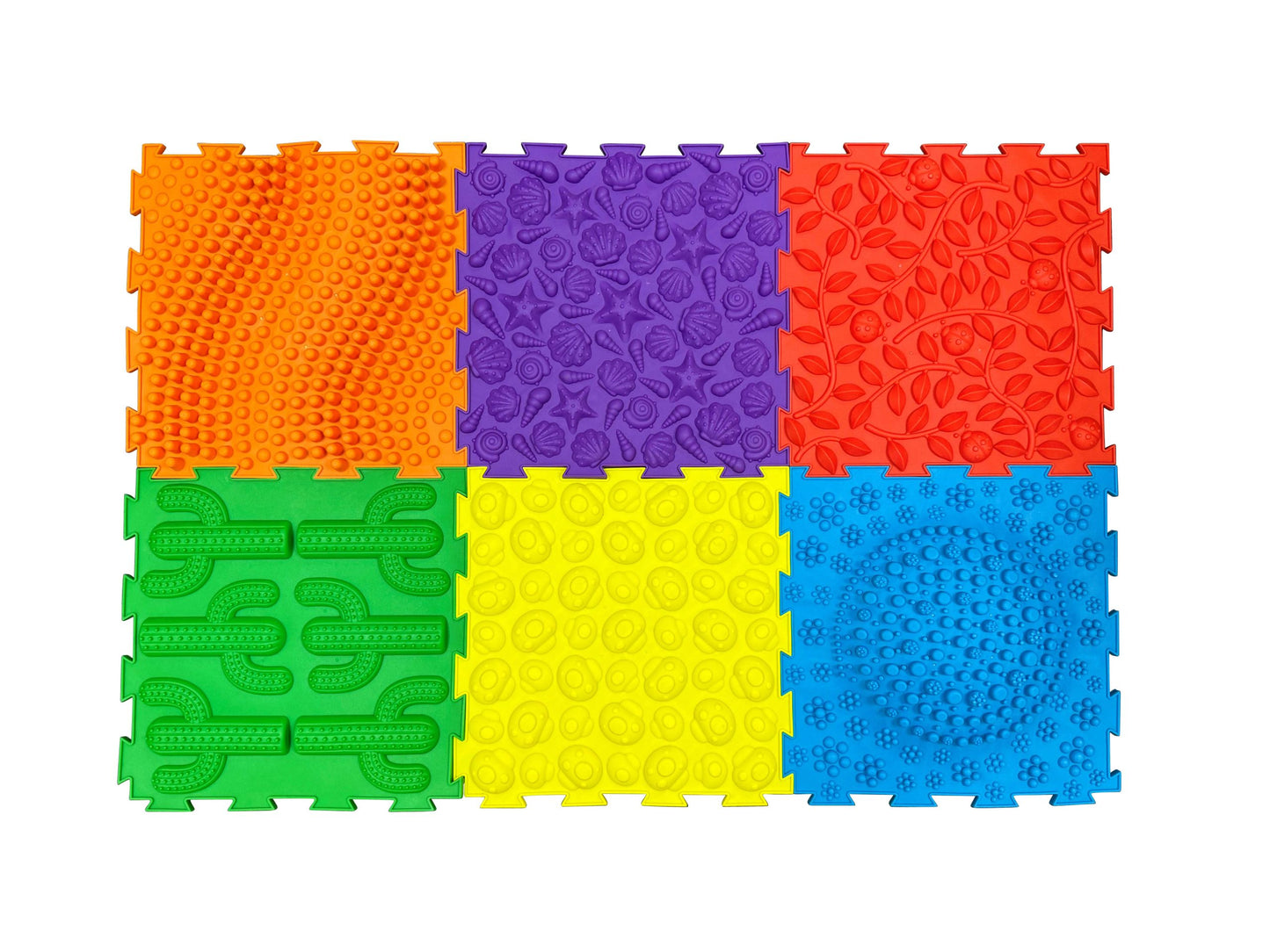 Massage Puzzle Floor Tiles – Bright Colours - SENsory Toys4U
