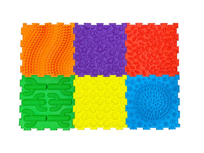 Massage Puzzle Floor Tiles – Bright Colours - SENsory Toys4U