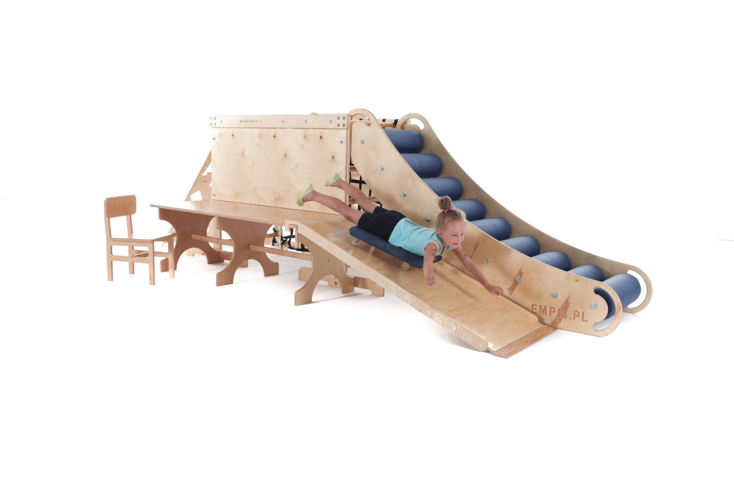 Extended Wooden Therapeutic Sensory Climb System Set Slide