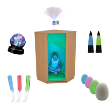 Wooden Padded Den with LED Mood Lighting & Light Up Toys - SENsory Toys4U