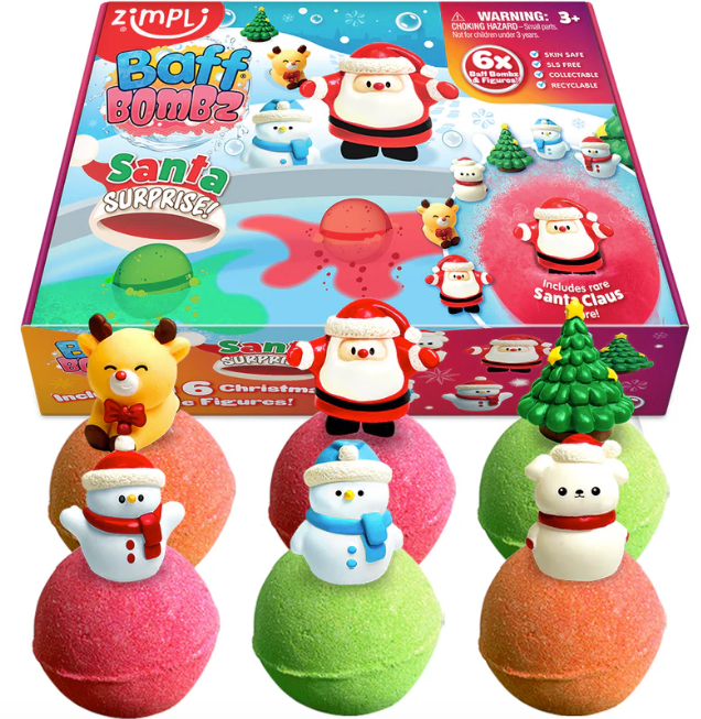 Zimpli Santa Surprise Baff Bombz 6 Pack