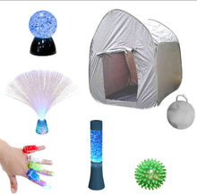 White Sensory Projector Tent & 4 x Light Up Toys Night Lights - SENsory Toys4U
