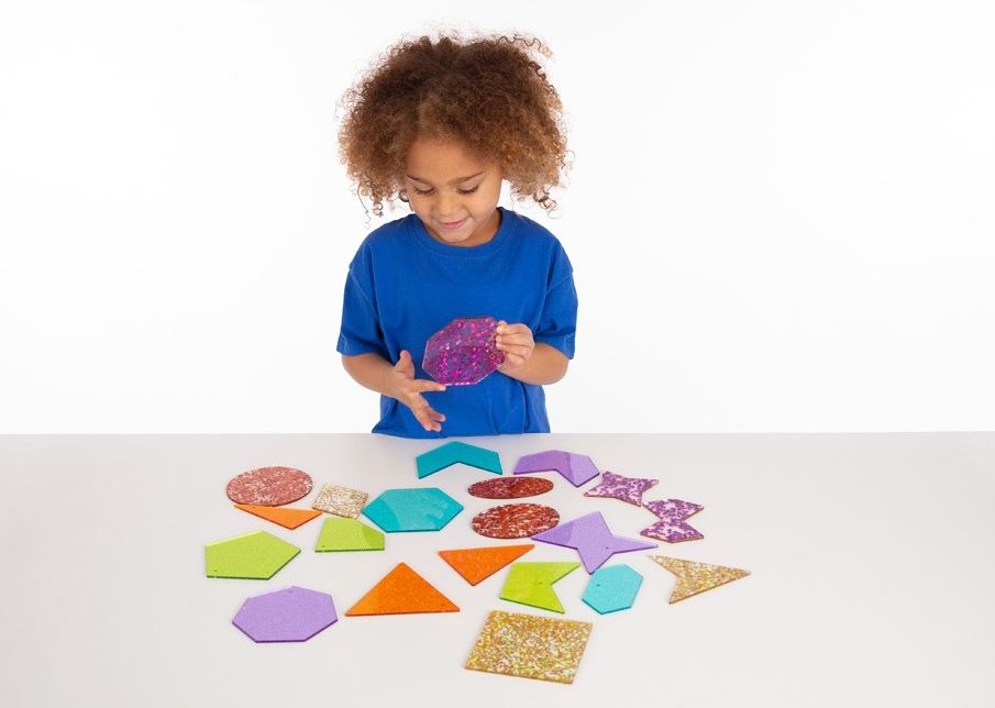 21 Rainbow Glitter Shapes - SENsory Toys4U