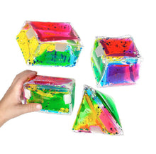 4 x Sensory Gel 3D Shapes Foldable Glitter Pouches with Velcro - SENsory Toys4U